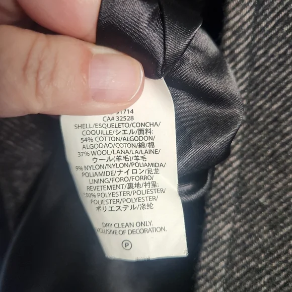 Armani Exchange/ Gray Wool Blend Pea Coat - Picture 5 of 6